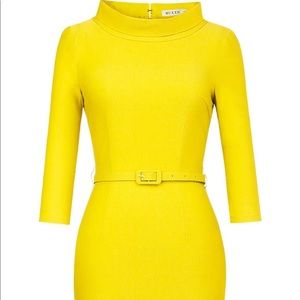 Women's 1950s Vintage 3/4 Sleeve Elegant Collar Cocktail Evening Dress